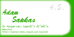 adam sapkas business card